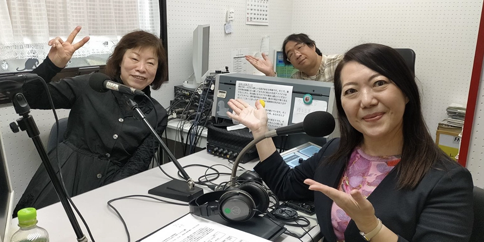 社長とランチタイム収録風景