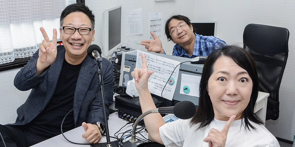 社長とランチタイム収録風景