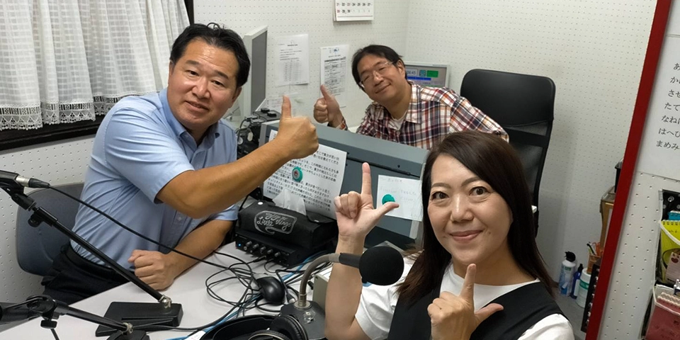 社長とランチタイム収録風景