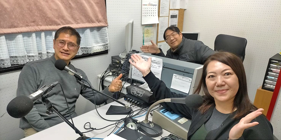 社長とランチタイム収録風景