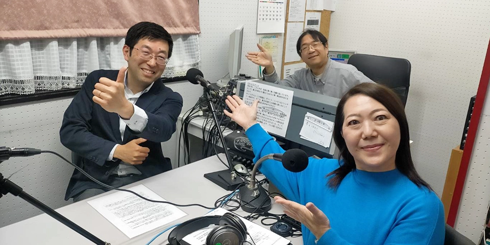 社長とランチタイム収録風景