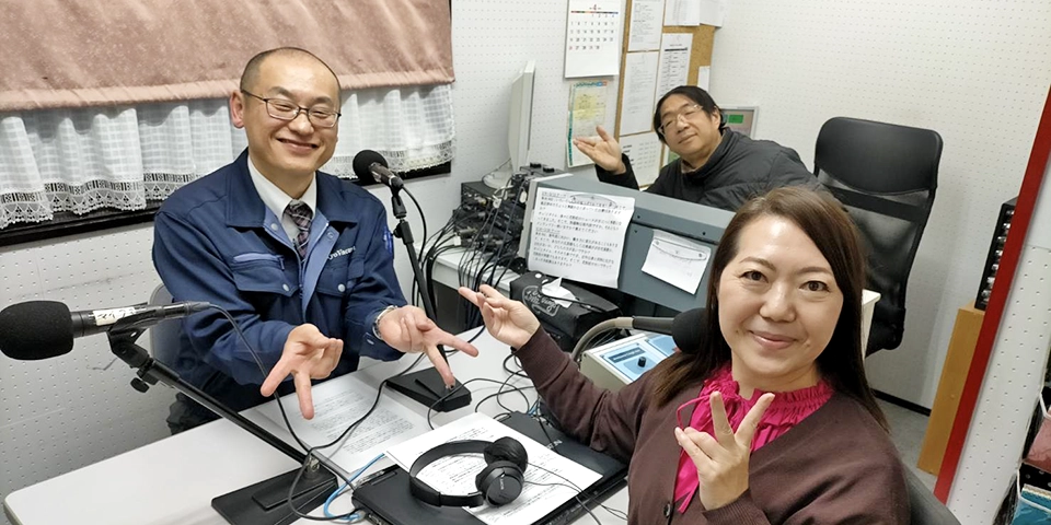 社長とランチタイム収録風景